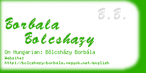 borbala bolcshazy business card