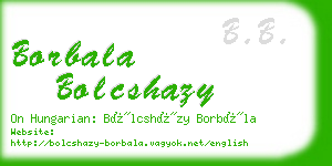 borbala bolcshazy business card